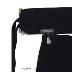 Medium Saudi Niqab with Silver embellishment