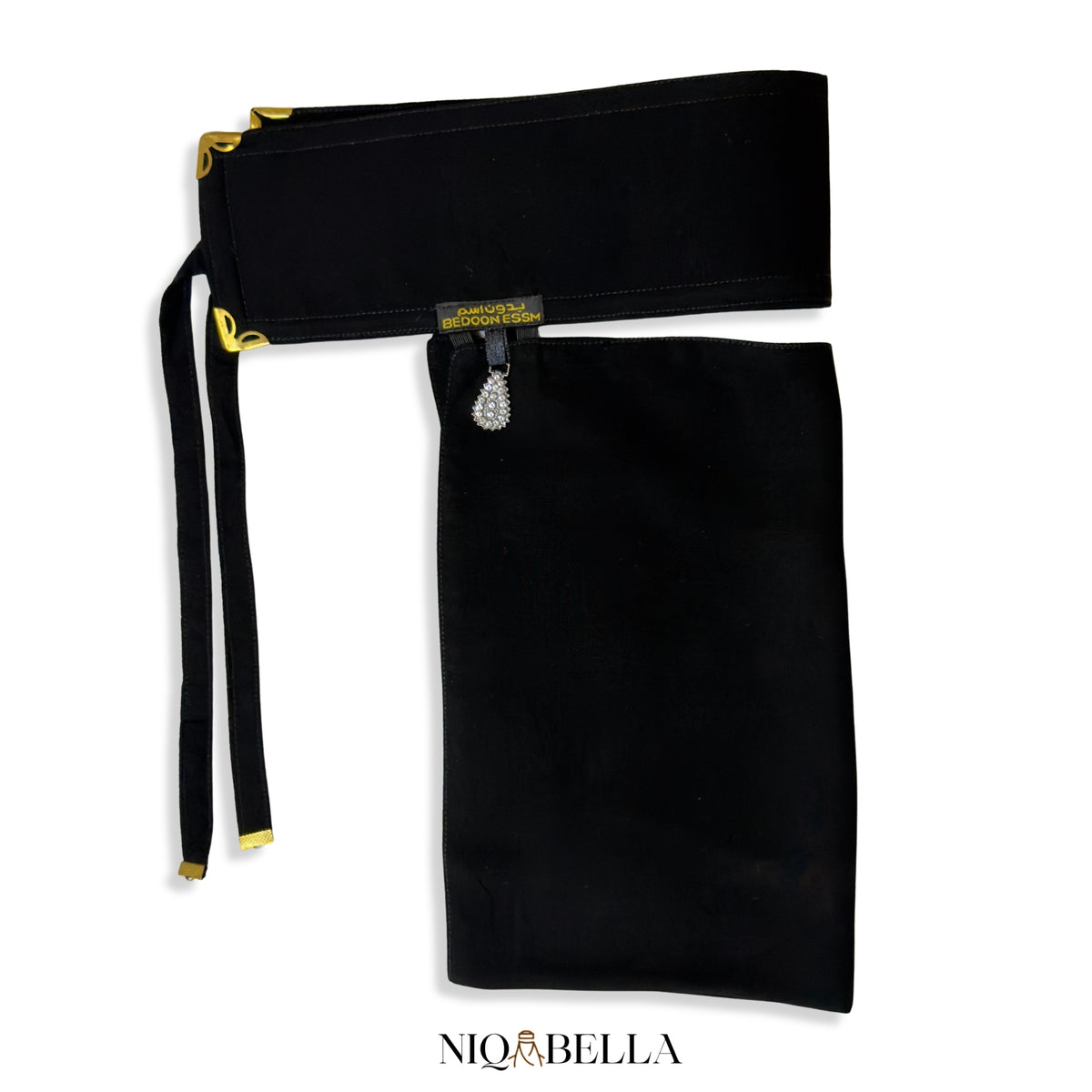 Medium Saudi Niqab with golden embellishment